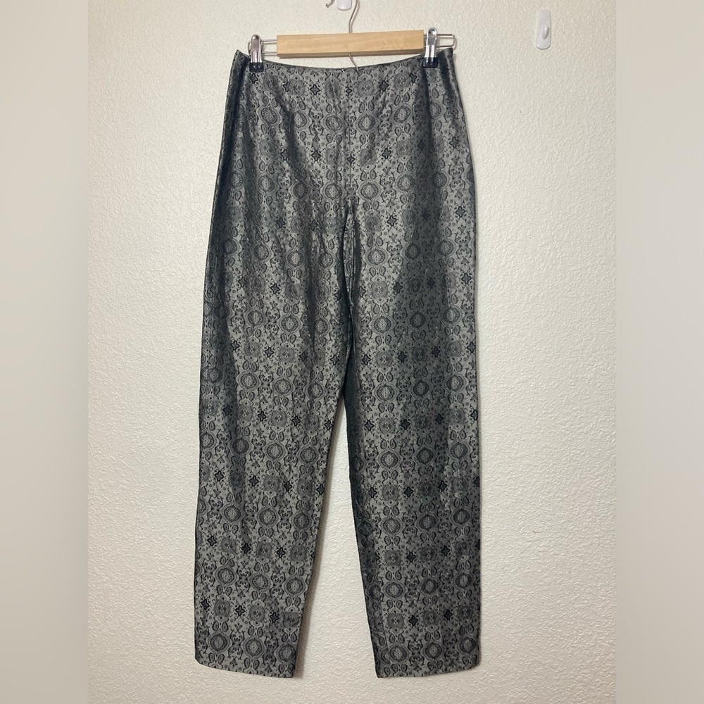 Ann Taylor 100% Silk Dress Pants Gray Pattern Size 4